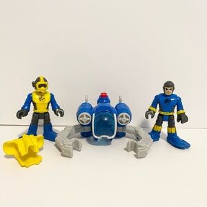 Jurassic Park Scuba Diver Figure Lot Submarine Backpack Imaginext Fisher Price